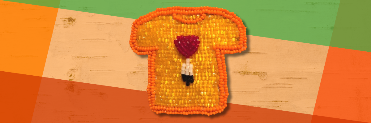 chemise à perles orange