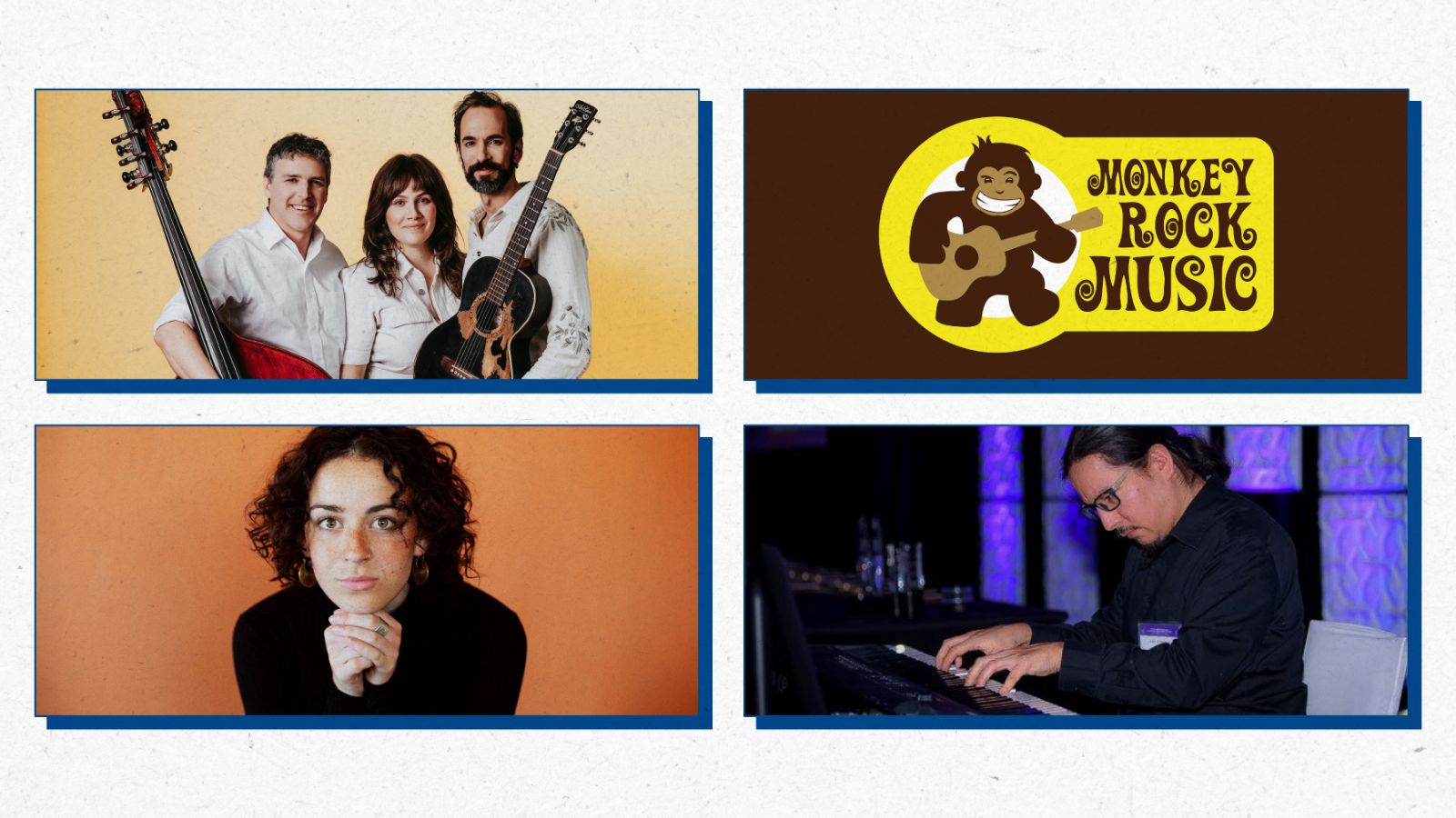 Four images of Library Month artists