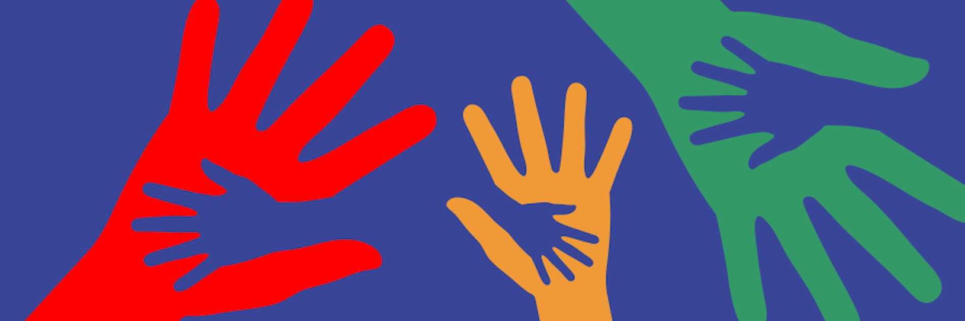 An illustration of adult and children's hands