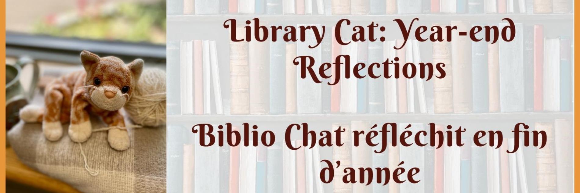 Library Cat relaxed in a library lounge chair next to a window.