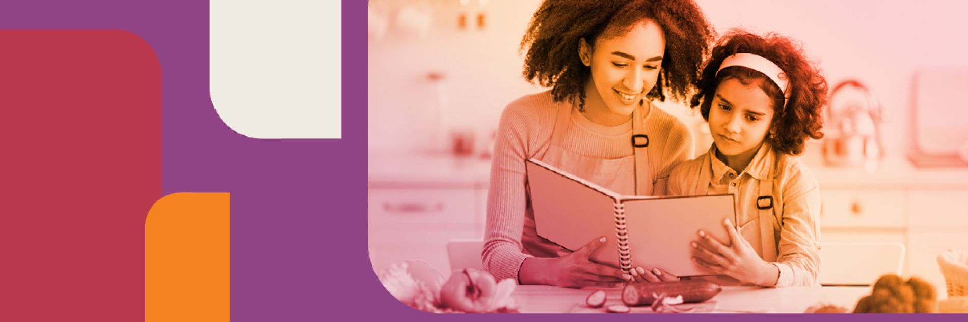 Mother daughter reading book together