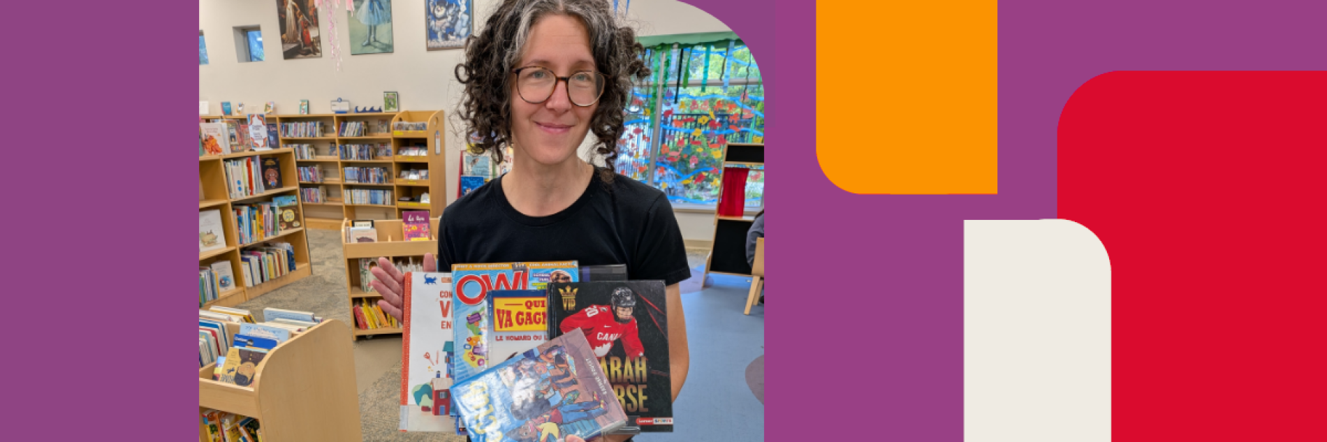 Josee holding children books. 